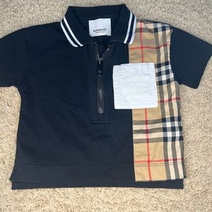 Burberry Kids' Mini Matthew Check Panel Piqué Polo size 6M